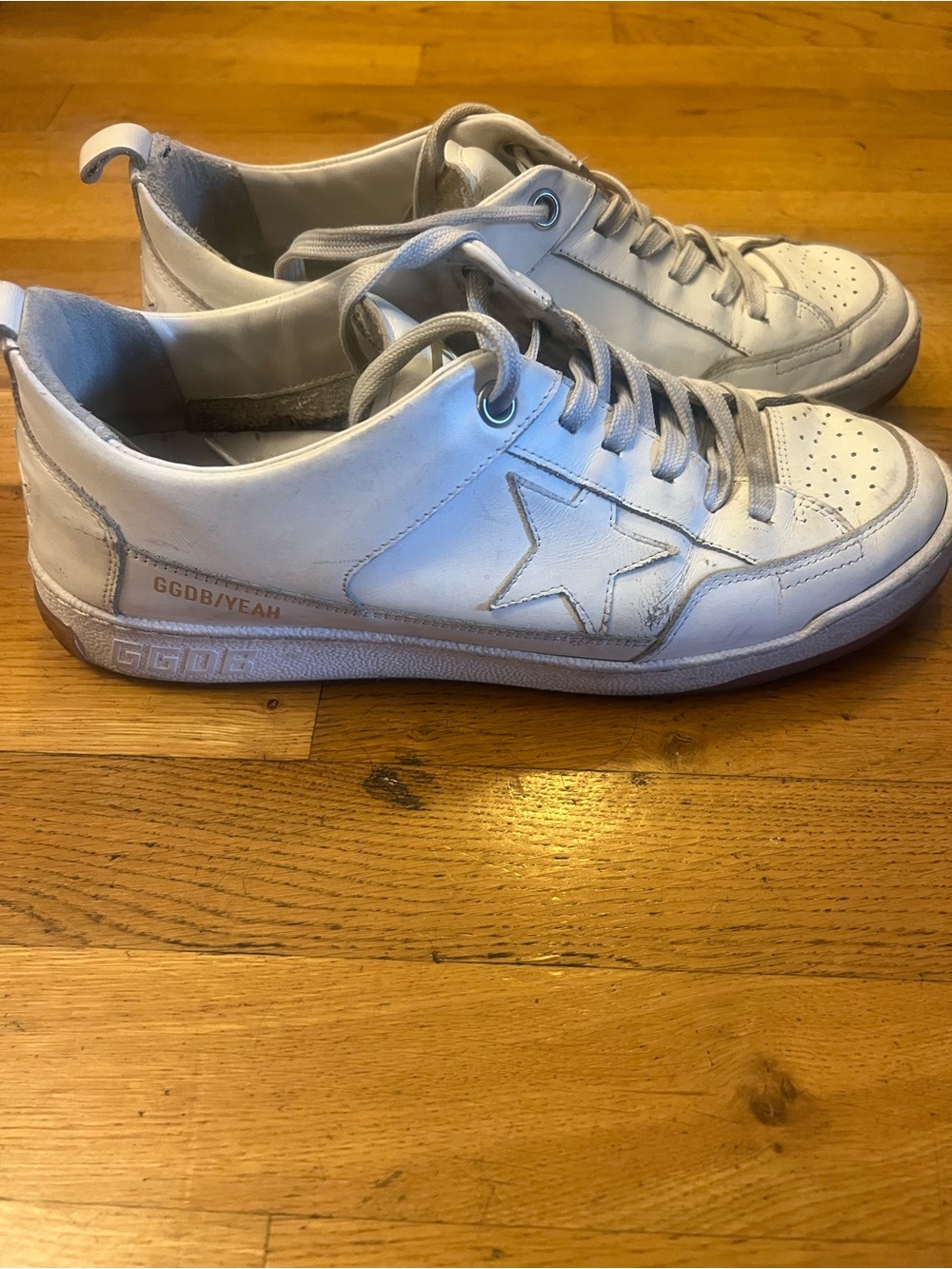 Golden Goose yeah White Leather Low-Top Star Sneaker size 10.5/41